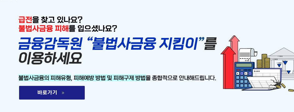 불법사 금융 피해예방, 대응 홍보를 위한 팝업